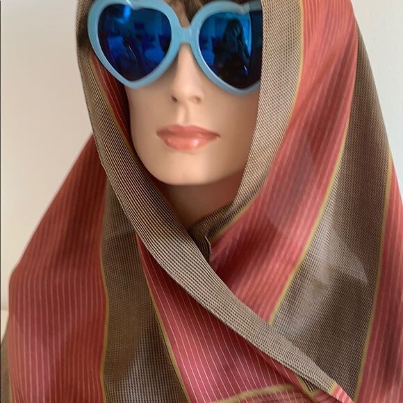 Calvin Klein silk geometric fringed scarf - Picture 5 of 9